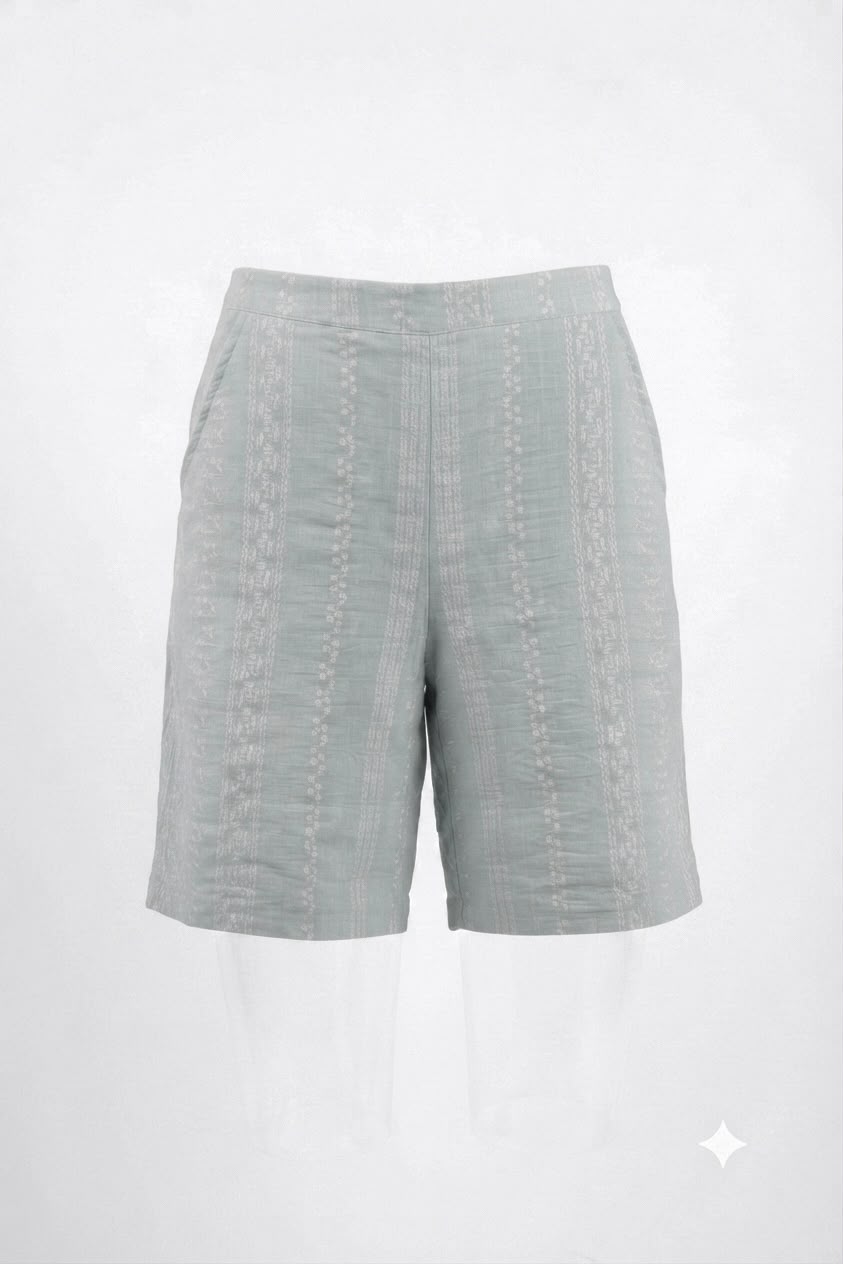 Linen printed short set
